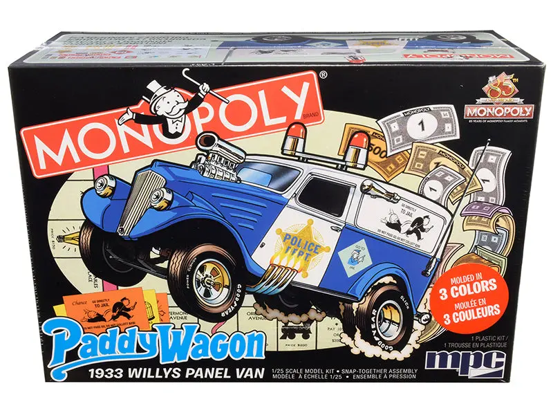 1933 Willys Panel Paddy Wagon Police Van "Monopoly - 85Th Anniversary" Snap Plastic Model Kit (Skill Level 2)1/25 Scale Model By Mpc 1