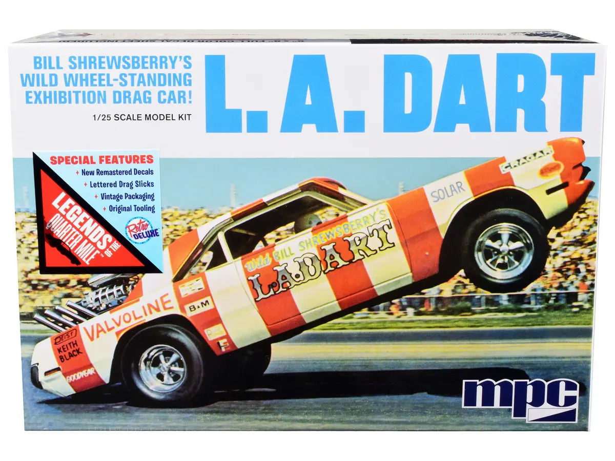 Bill Shrewsberry's L.A. Dart Wheelstander Drag Car "Legends Of The Quarter Mile" Series Plastic Model Kit (Skill Level 2) 1/25 Scale Model Car By Mpc 1