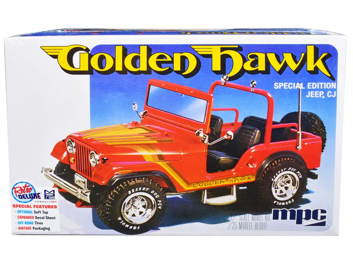 1981 Jeep Cj5 Golden Hawk Plastic Model Kit (Skill Level 2) 1/25 Scale Model Car By Mpc 1