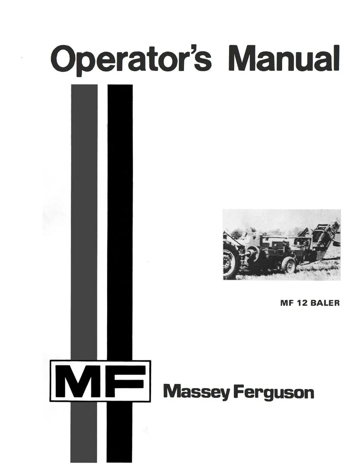 Massey Ferguson Mf 12 Baler Operator's Manual 1