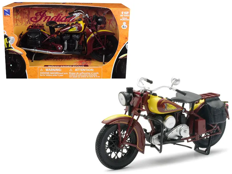 1934 Indian Sport Scout Bike 1/12 Diecast Motorcycle Model By New Ray 1