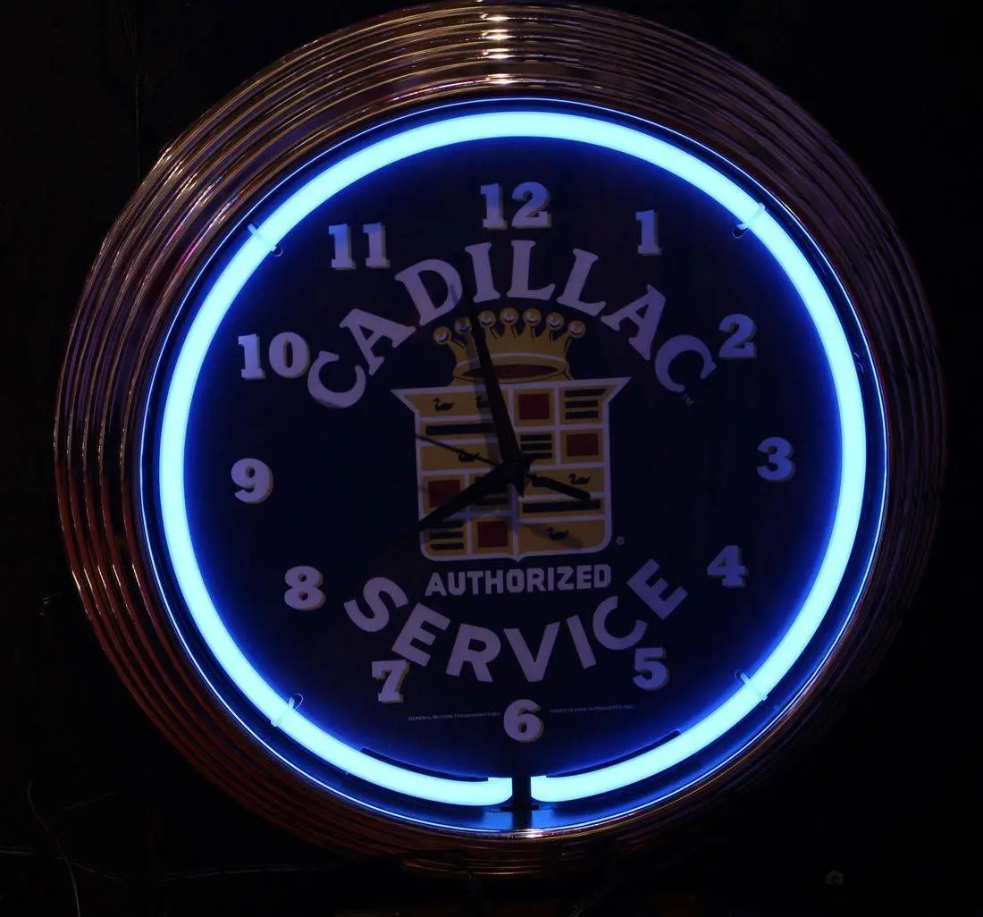Cadillac Service Neon Clock 1