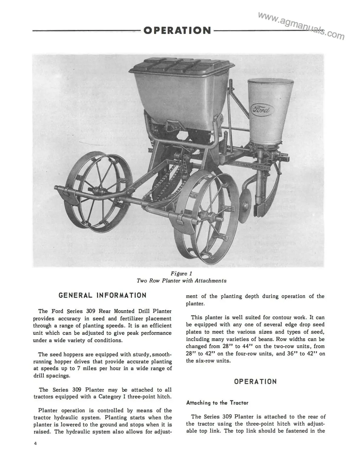 Ford Rear Mounted Drill Planters Series 309 - Operator's Manual 2
