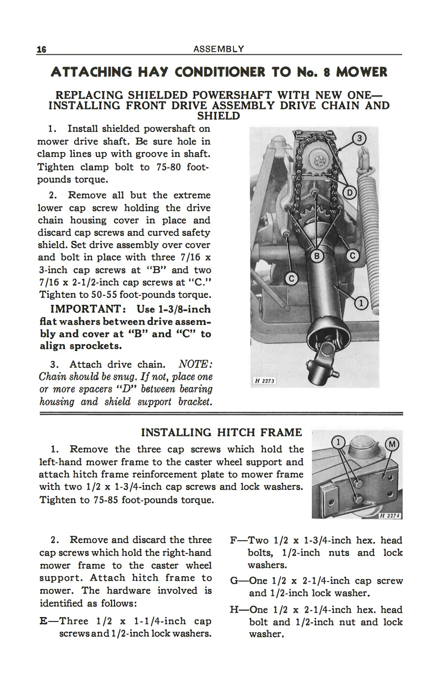 John Deere Hay Conditioner And No. 8 Or 9 Mower Hook-Up And Drive Operator's Manual 2