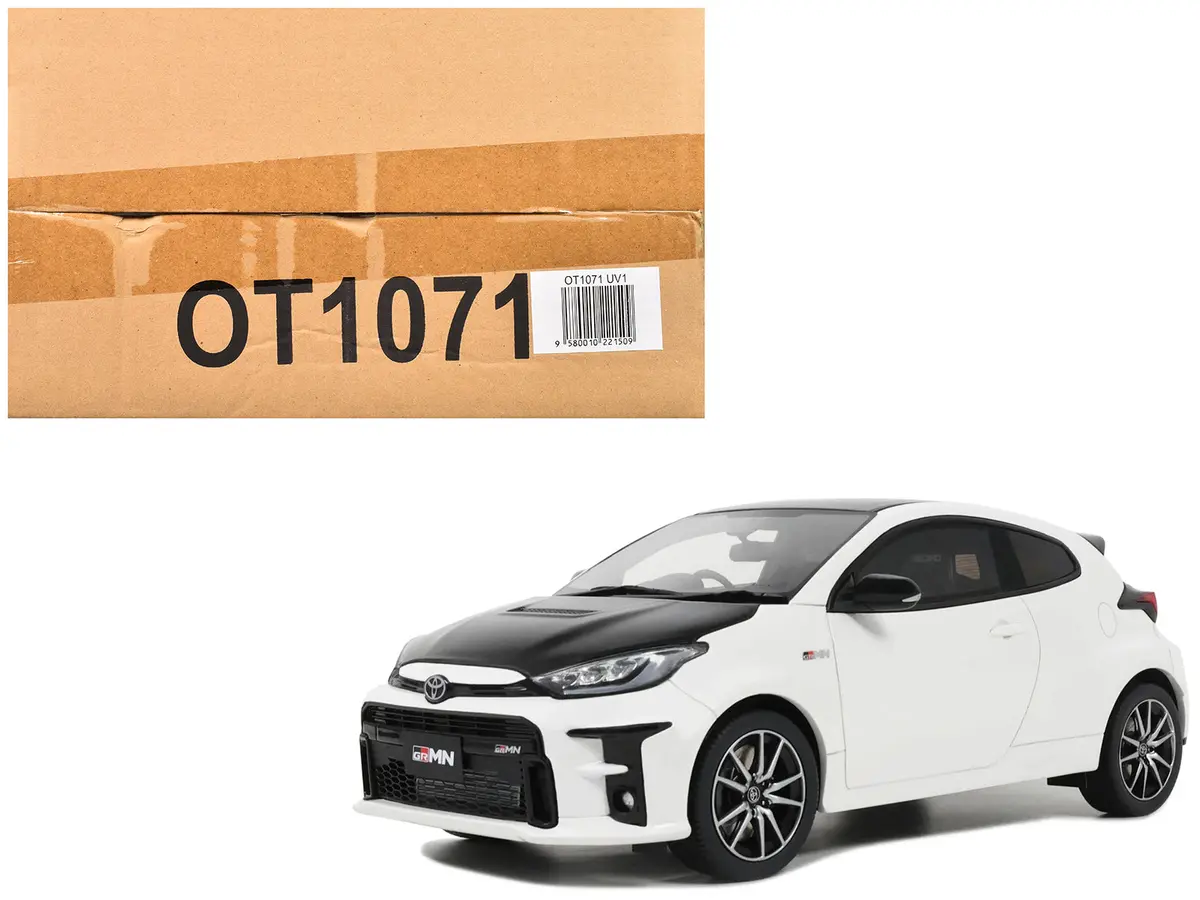 2022 Toyota Grmn Yaris Rhd (Right Hand Drive) Platinum White Pearl With Black Hood And Top Limited Edition To 999 Pieces Worldwide 1/18 Model Car By Otto Mobile 1