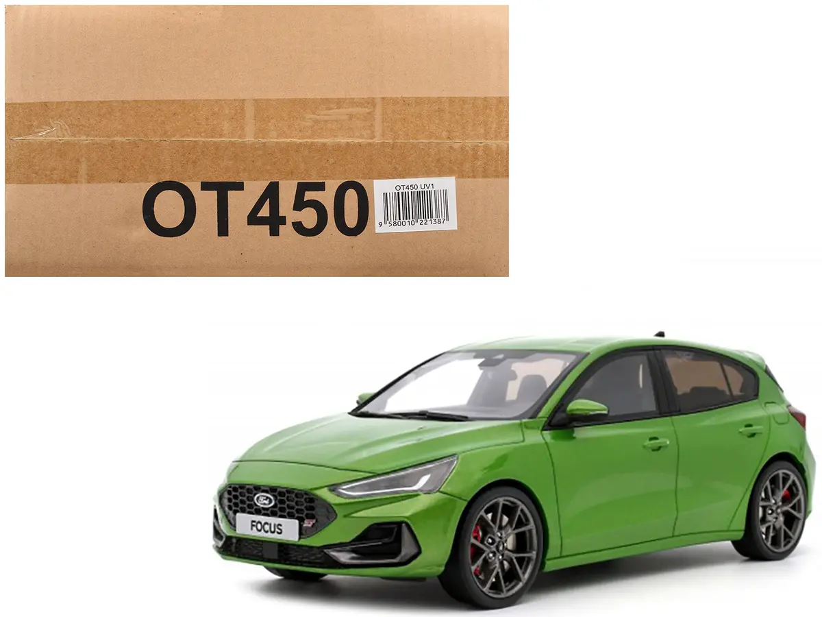 2022 Ford Focus Mk5 St Phase 2 Mean Green Metallic Limited Edition To 2000 Pieces Worldwide 1/18 Model Car By Otto Mobile 1