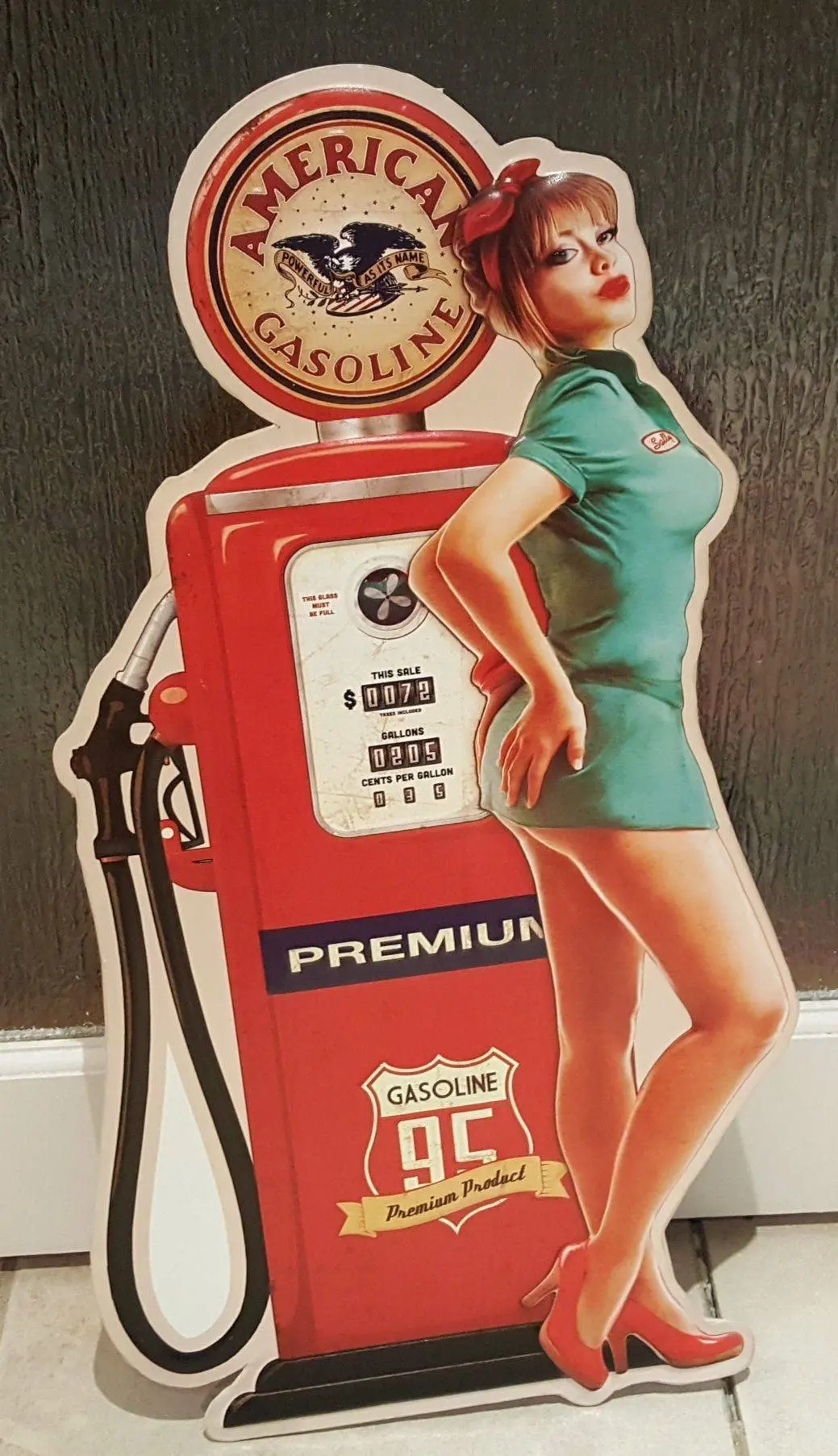 Vintage Gas Pump Pin-Up Girl #2 1