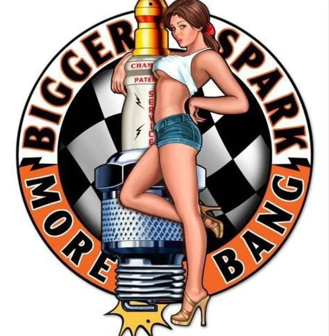 Spark Plug Girl 14" X 16" 1