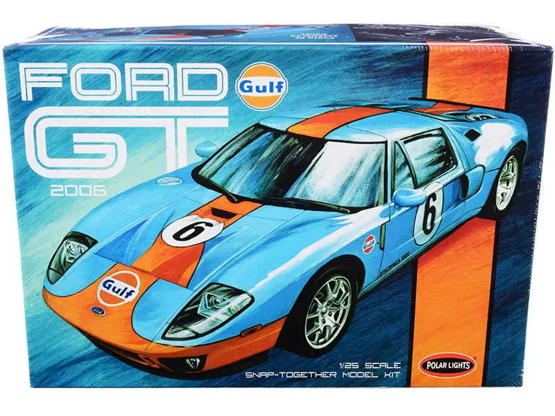 2006 Ford Gt "Gulf Oil" Plastic Snap Model Kit (Skill Level 2) 1/25 Scale Model By Polar Lights 1