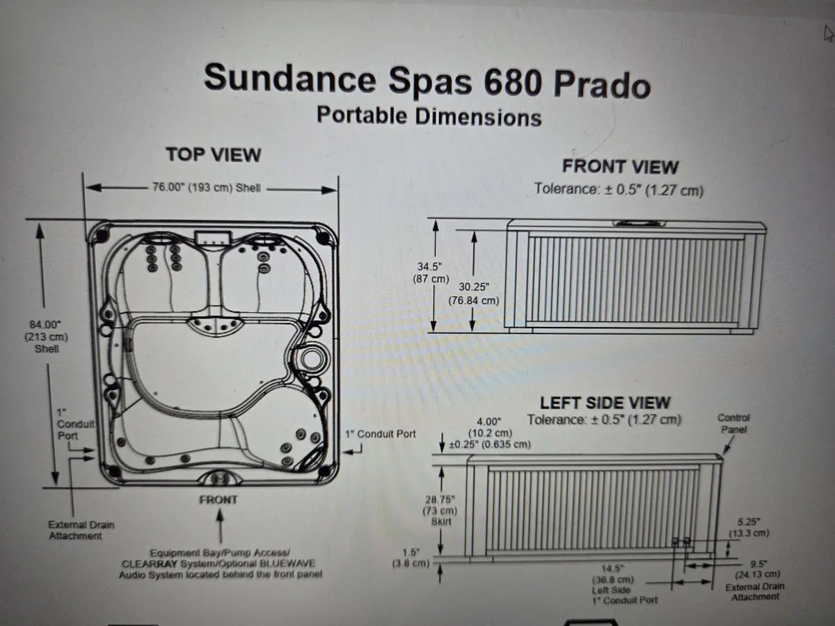 Sundance Spas Prado/Prado5 Usa Hot Tub Cover Gray (P/N: Us6476-041Pg) Ships In 5 To 6 Weeks Approx 1