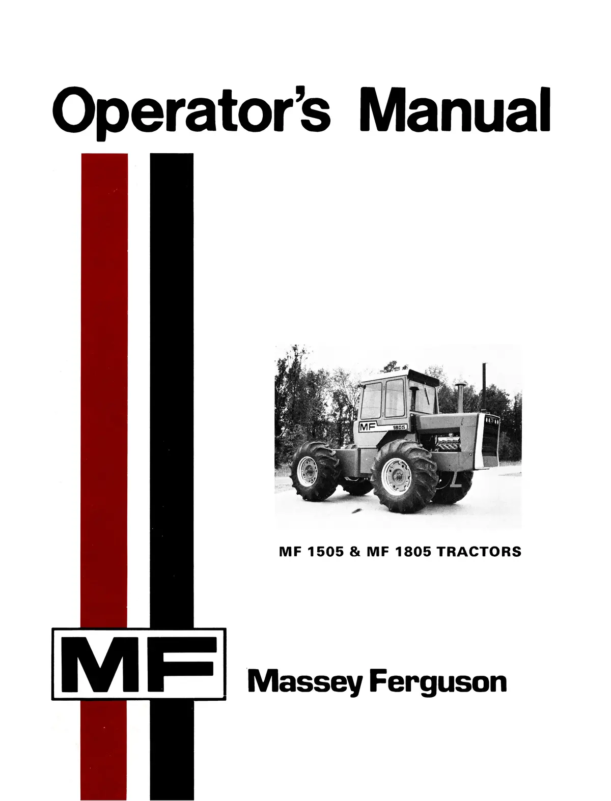 Massey Ferguson Mf 1505 & Mf 1805 Tractors Operator's Manual 1