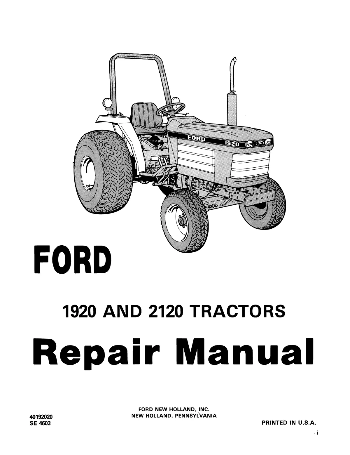 Ford 1920 & 2120 Tractor Repair Manual Bundle 1