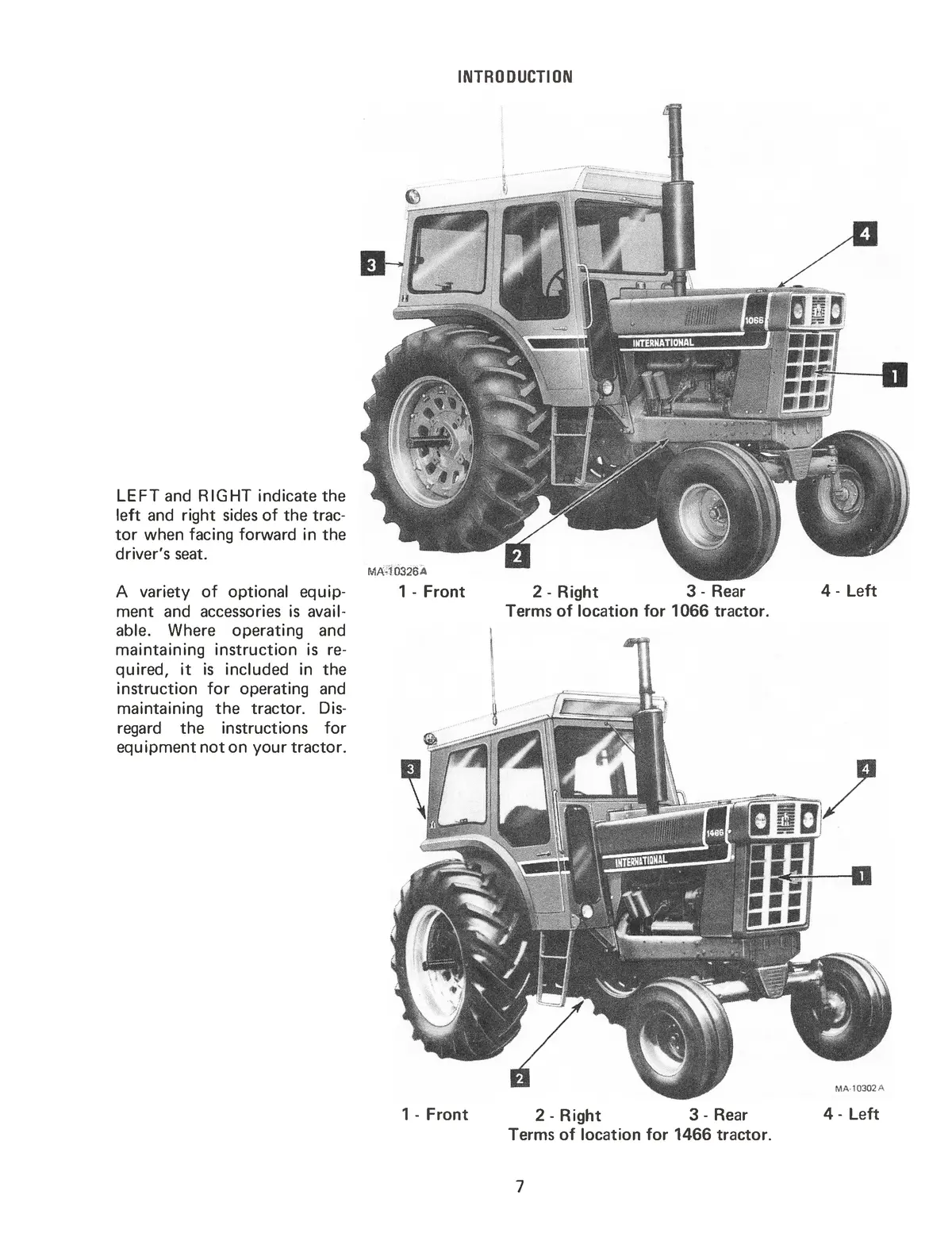 International 766, 966, 1066, And 1466 Tractor Operator's Manual 2