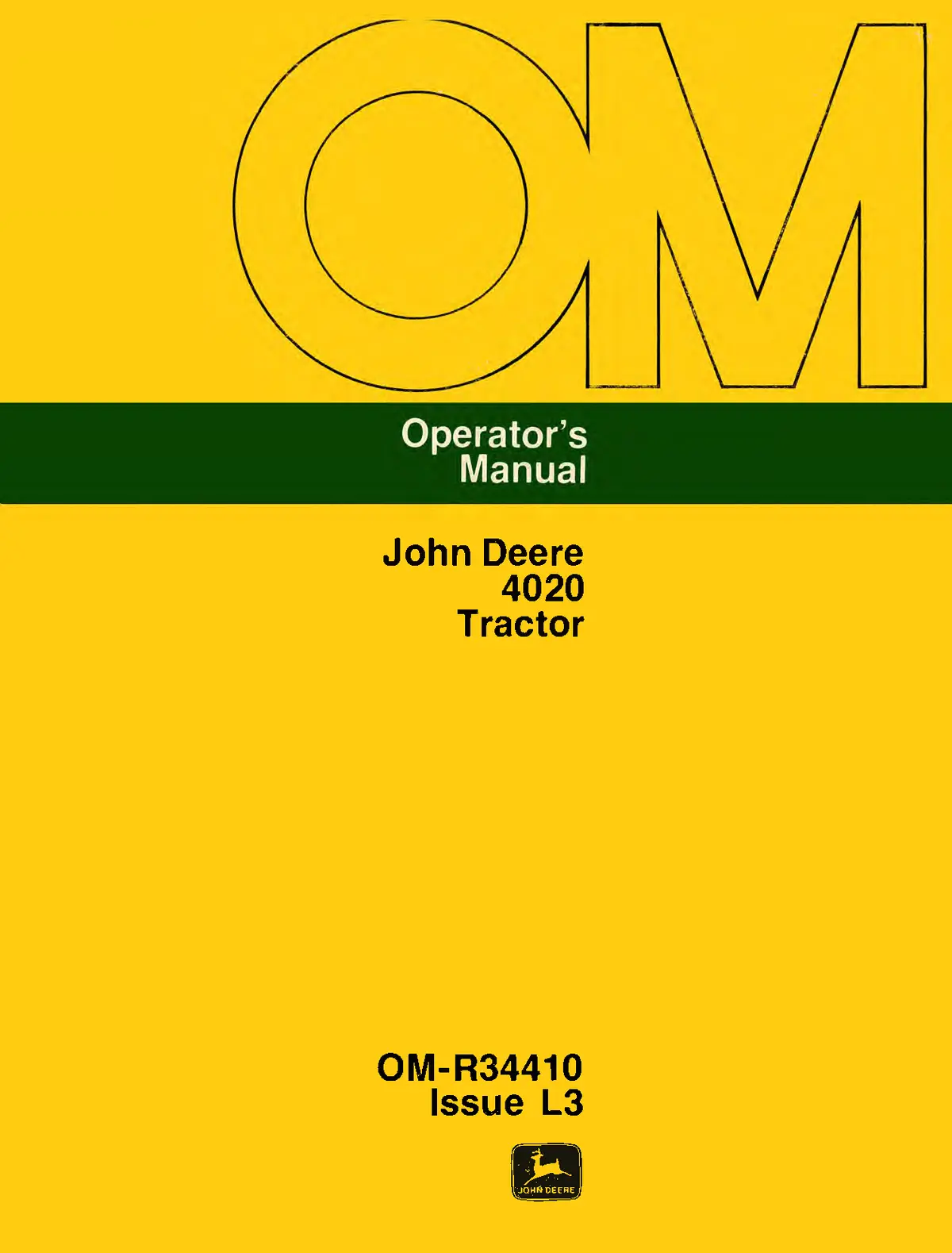 John Deere 4020 Tractor Operator's Manual 1
