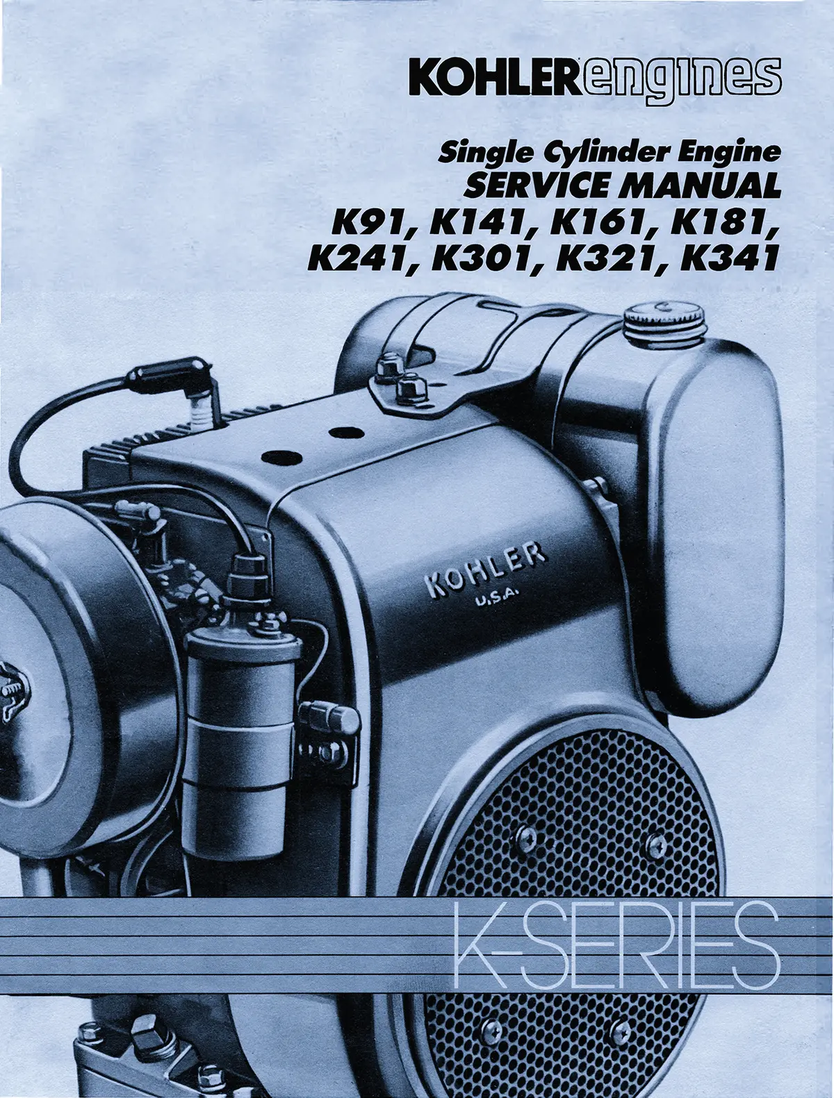Kohler Engines Single Cylinder Engine Service Manual K91-K341 1