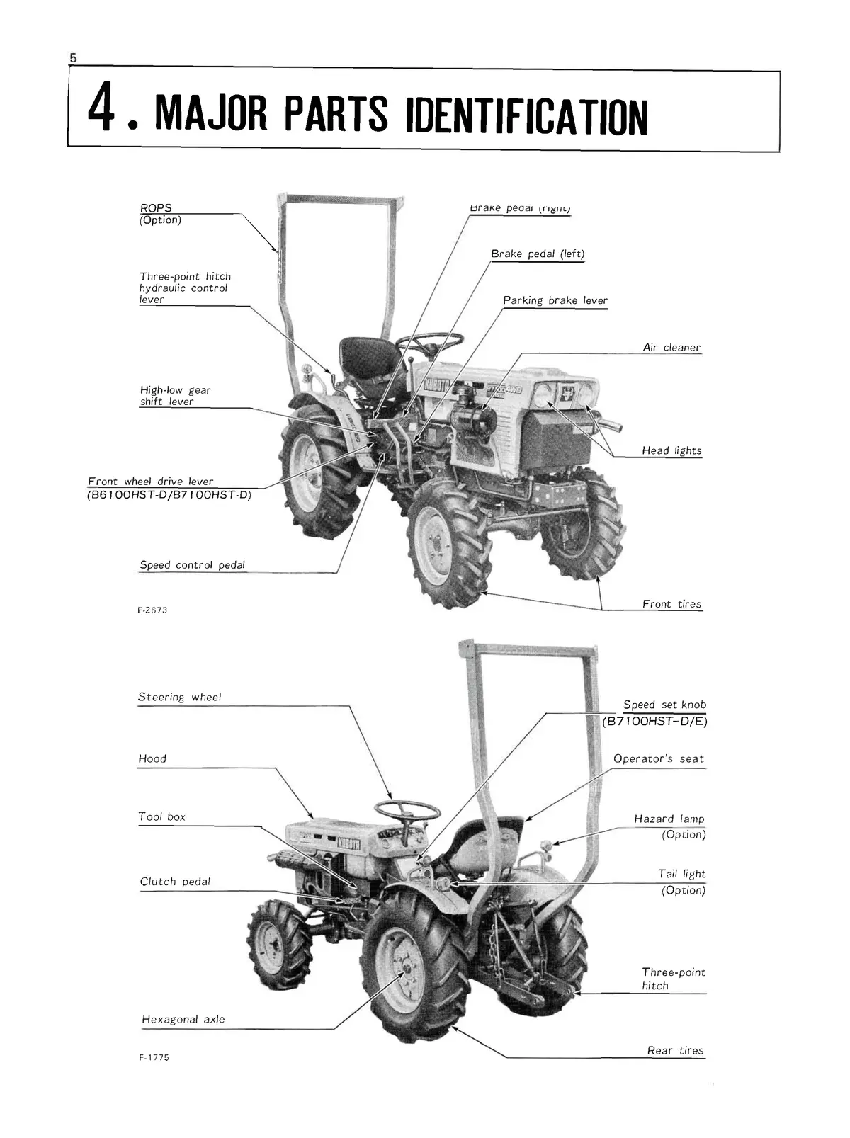 Kubota Tractor Model B6100hst And B7100hst Operator's Manual 2