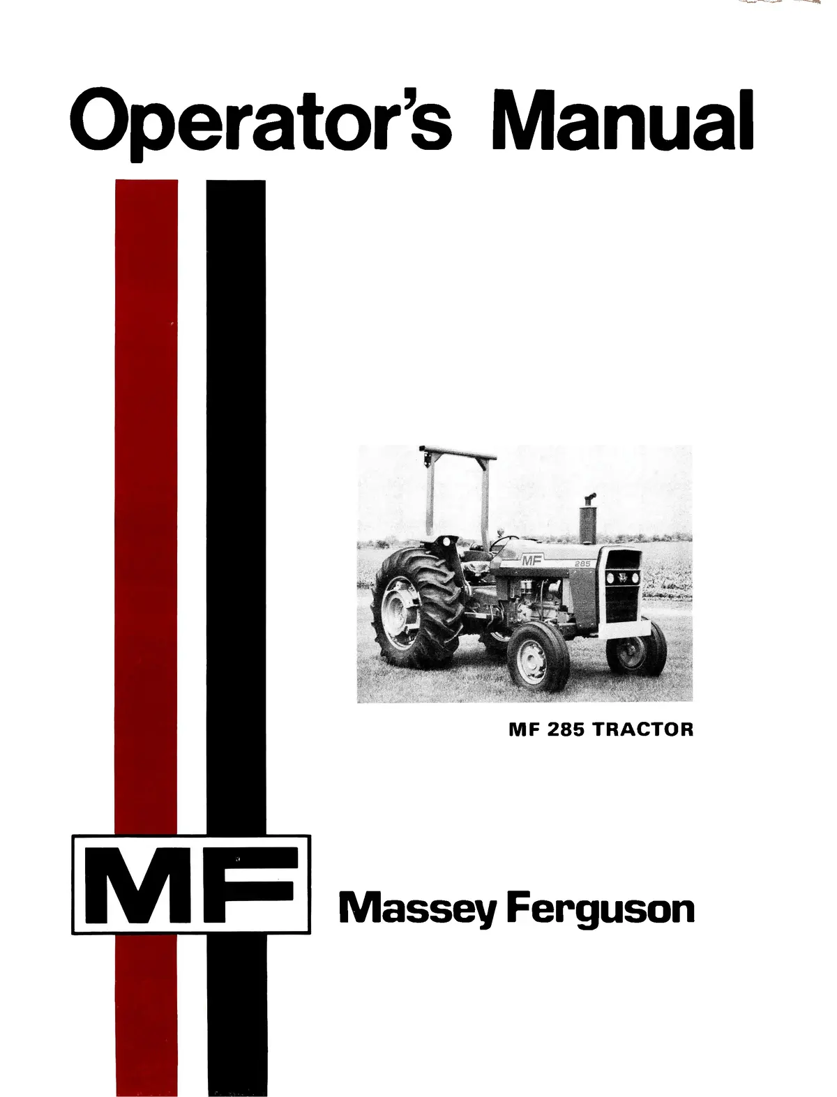 Massey Ferguson Mf 285 Tractor Operator's Manual 1