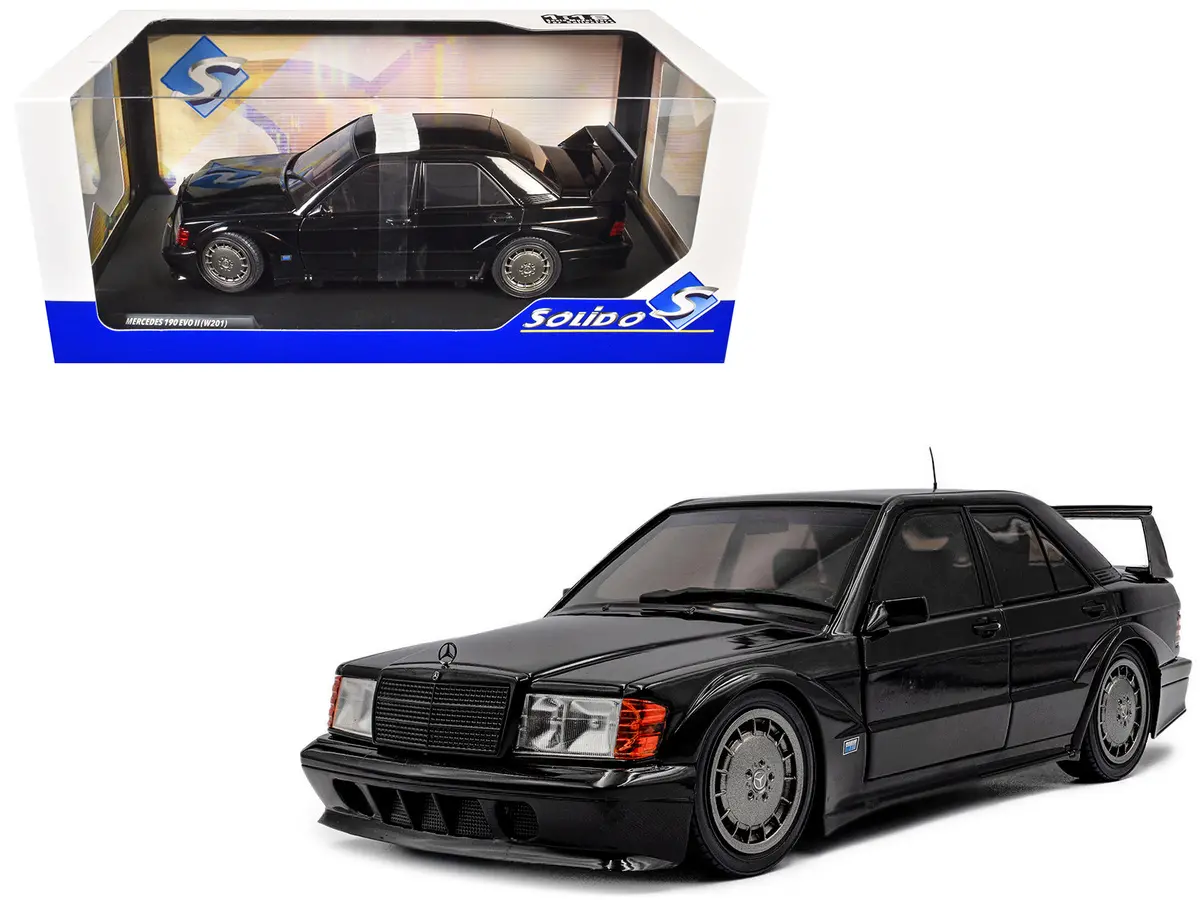Mercedes Benz 190 Evolution Ii (W201) "Solido Works" Black 1/18 Diecast Model Car By Solido 1
