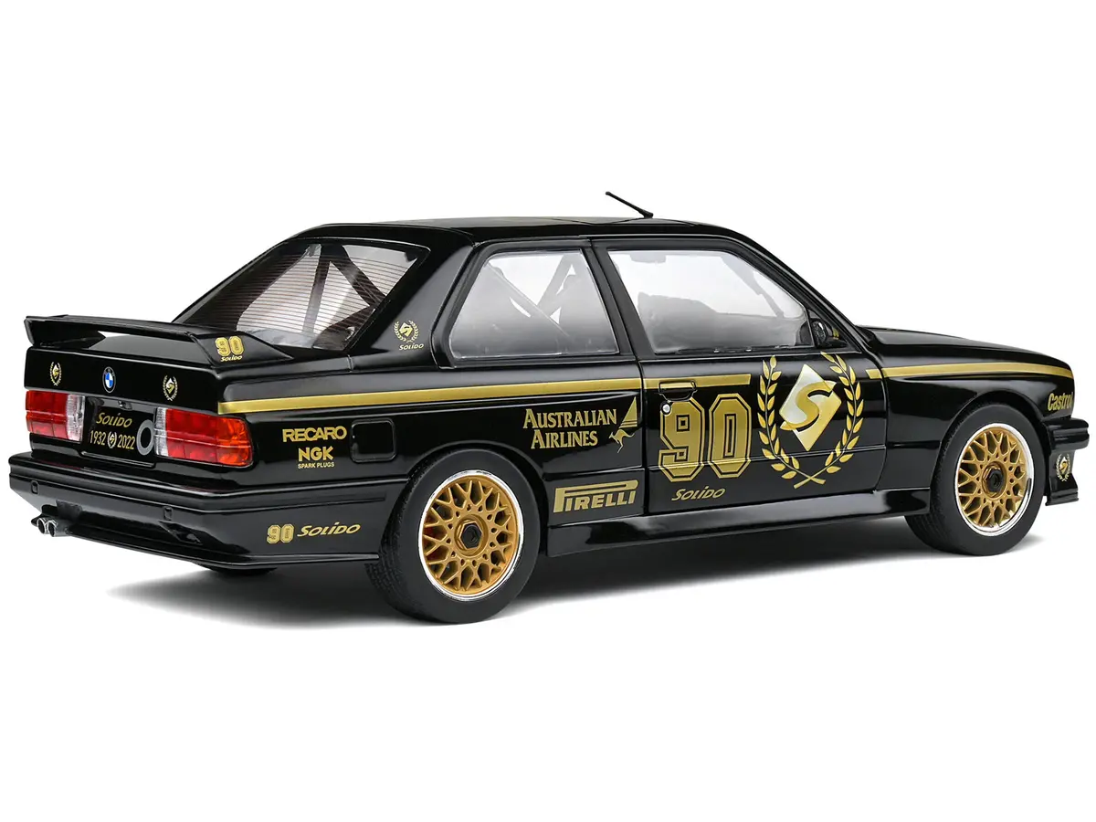 1990 Bmw E30 M3 Black "Solido 90Th Anniversary" Livery Limited Edition "Competition" Series 1/18 Diecast Model Car By Solido 2