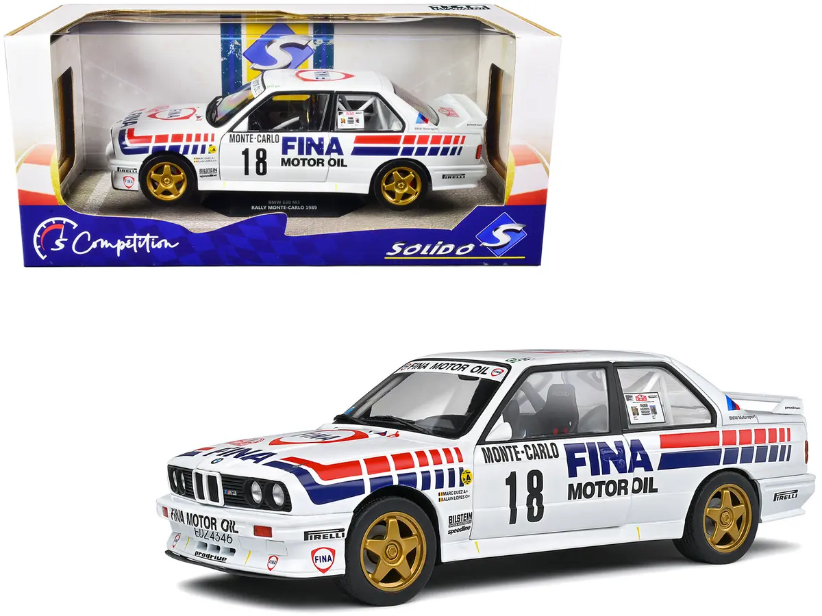 Bmw E30 M3 Gr.A #18 Marc Duez - Alain Lopes "Rally Monte-Carlo" (1989) "Competition" Series 1/18 Diecast Model Car By Solido 1