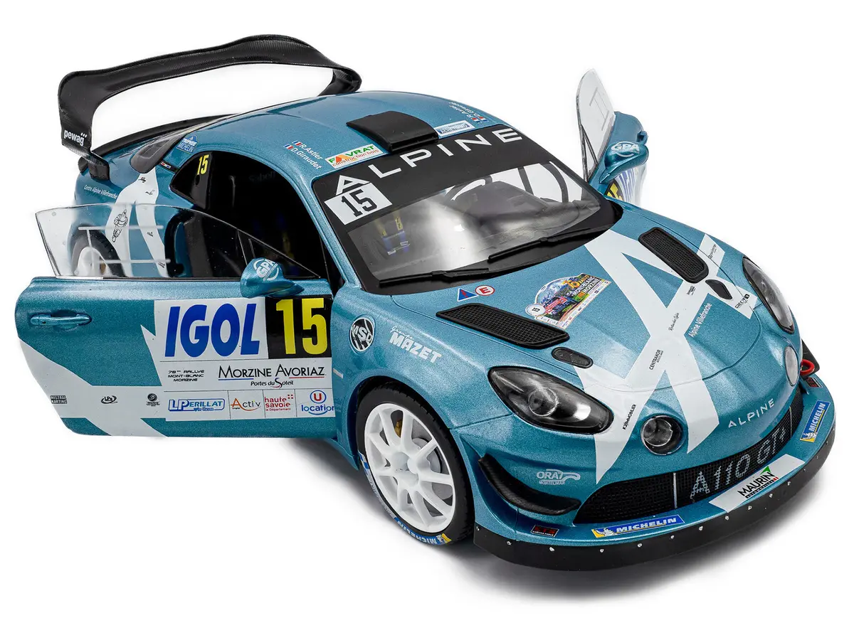 Alpine A110 Rallye Gt+ #15 Raphael Astier - Denis Giraudet "Rallye Du Mont Blanc" (2024) "Competition" Series 1/18 Diecast Model Car By Solido 2