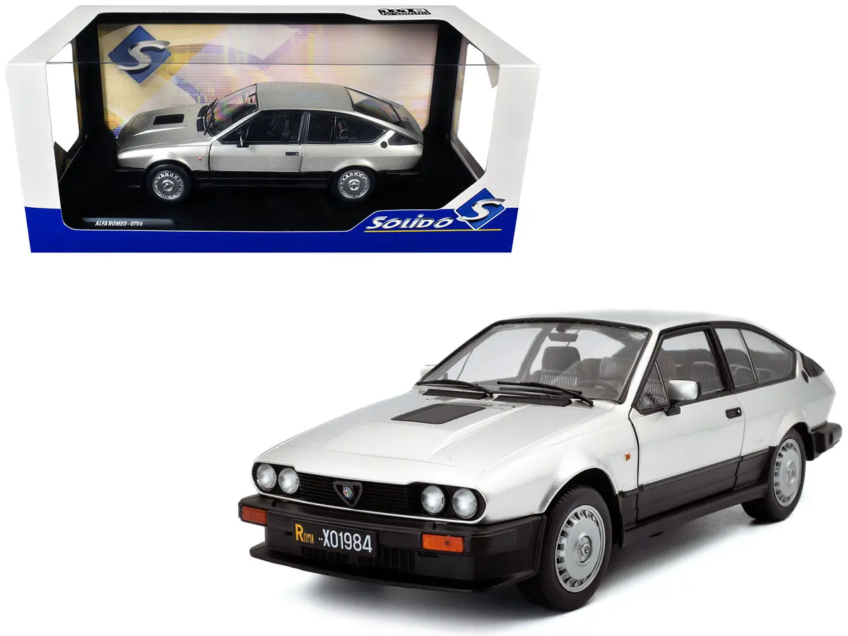 1984 Alfa Romeo Gtv6 Silver Metallic 1/18 Diecast Model Car By Solido 1