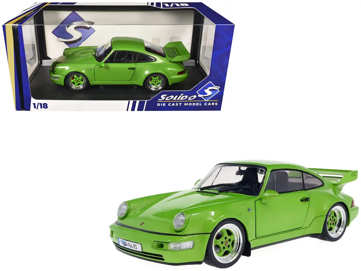 1990 Porsche 911 (964) Carrera Rs "Streetfighter" Green Metallic 1/18 Diecast Model Car By Solido 1