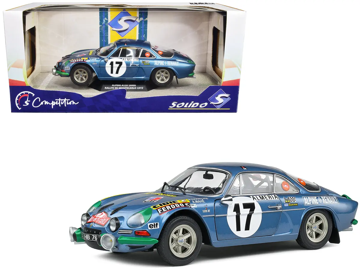 Alpine A110 1600S #17 Bernard Darniche - Alain Mahe "Rallye De Monte-Carlo" (1972) "Competition" Series 1/18 Diecast Model Car By Solido 1