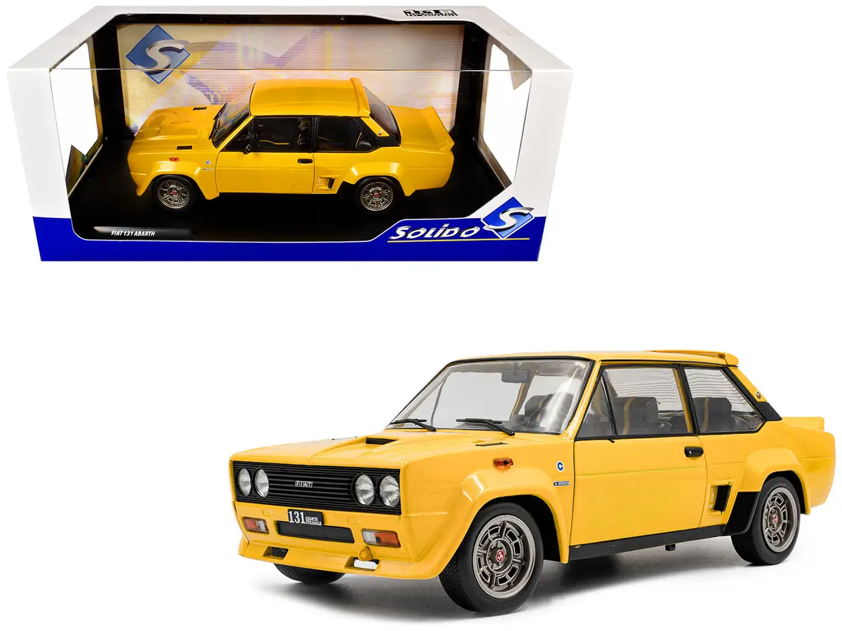 1980 Fiat 131 Abarth Yellow 1/18 Diecast Model Car By Solido 1