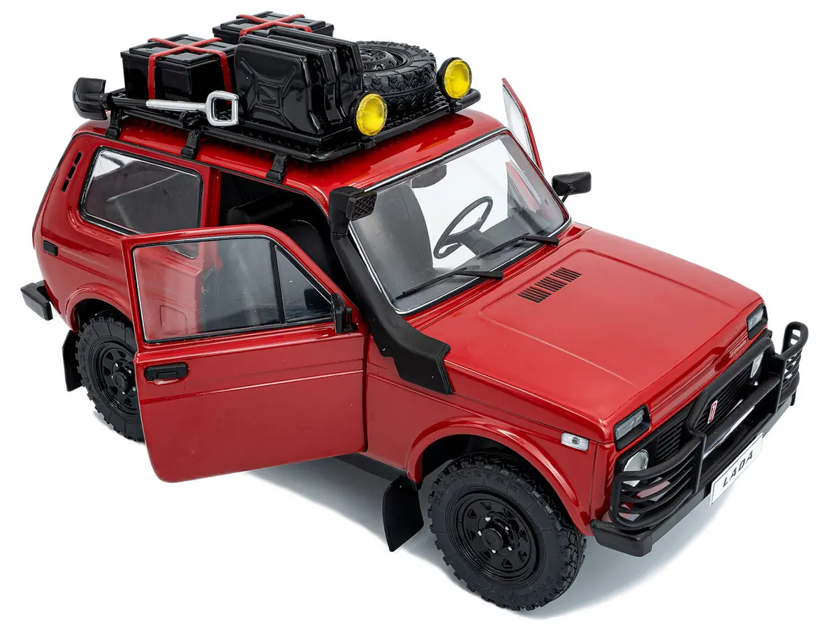 1980 Lada Niva Red With Roof Rack And Accessories 1/18 Diecast Model Car By Solido 2