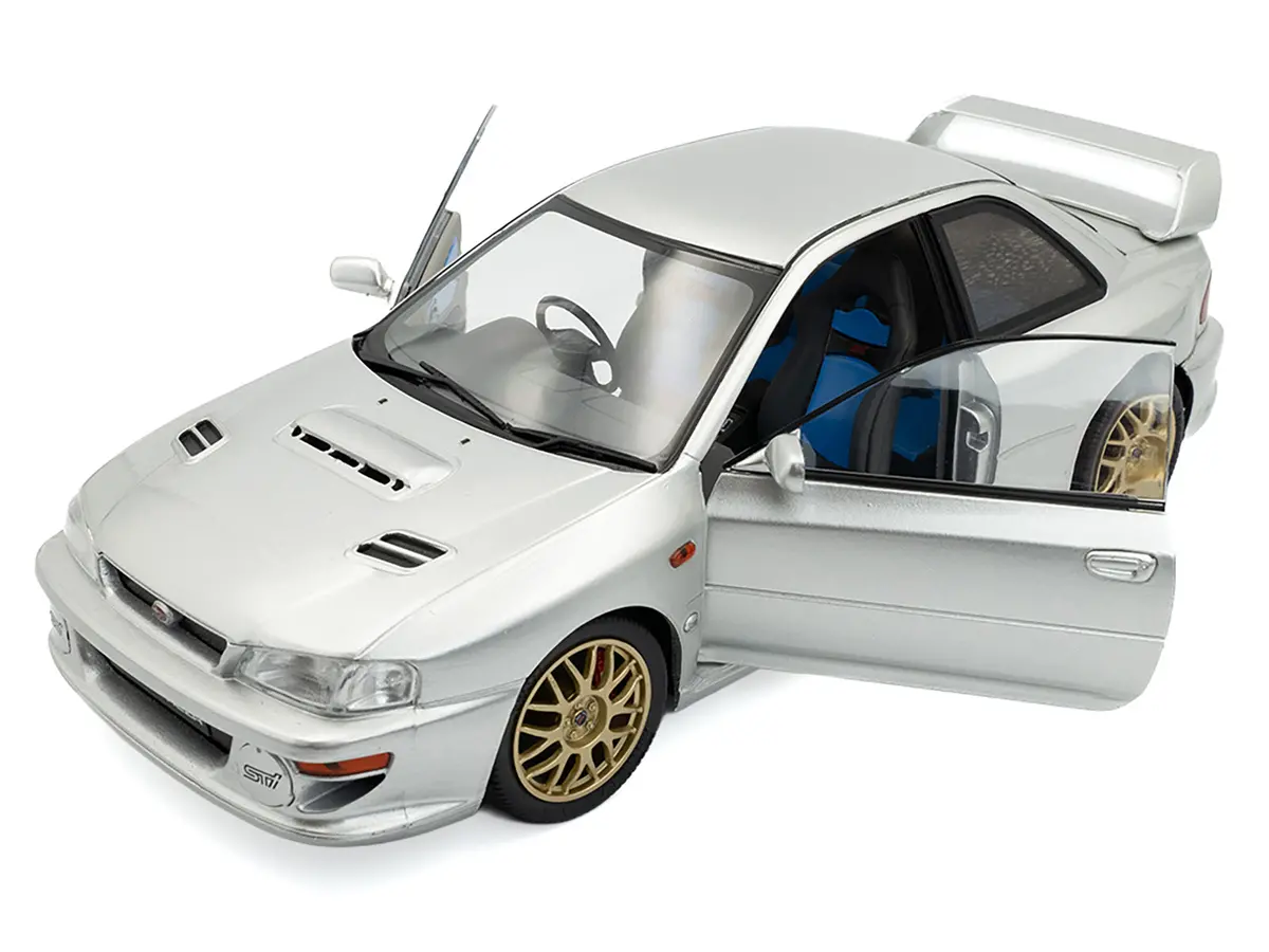 1998 Subaru Impreza 22B Rhd (Right Hand Drive) Silver Metallic With Gold Wheels 1/18 Diecast Model Car By Solido 2