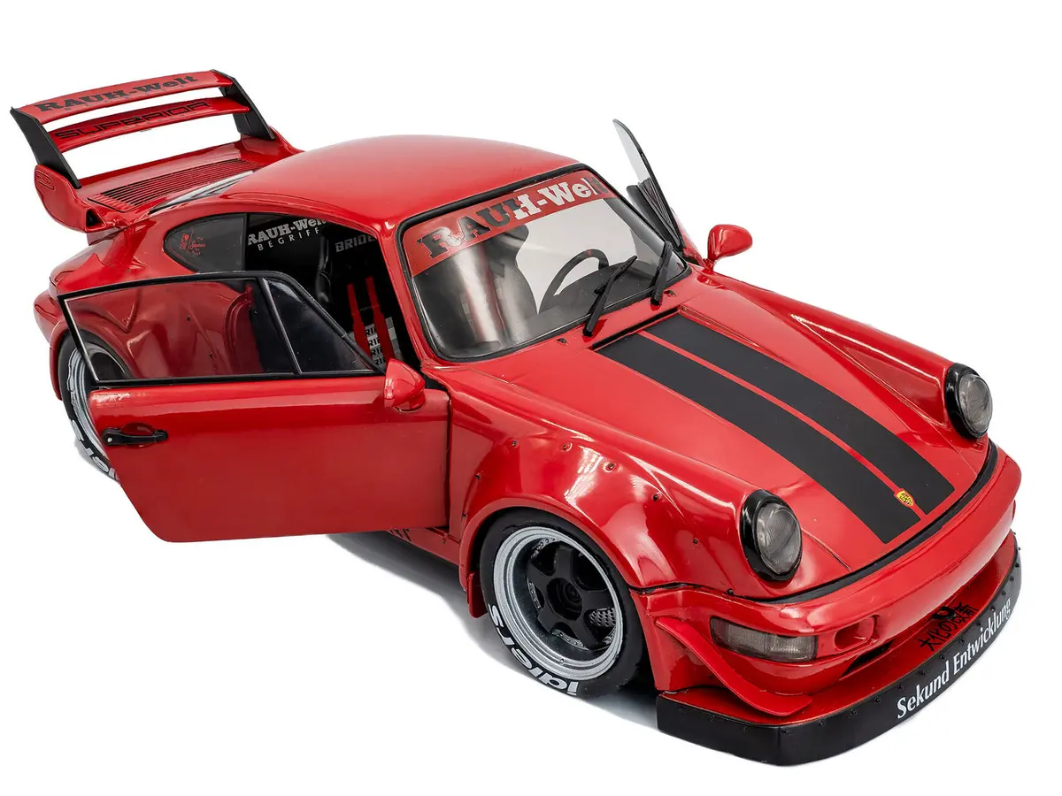 2024 Rwb Bodykit (Porsche) "Taikano Kaishin" Red With Black Stripes 1/18 Diecast Model Car By Solido 2