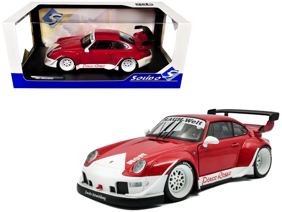 2020 Rwb Bodykit (Porsche) "Porco Rosso" Red And White 1/18 Diecast Model Car By Solido 1