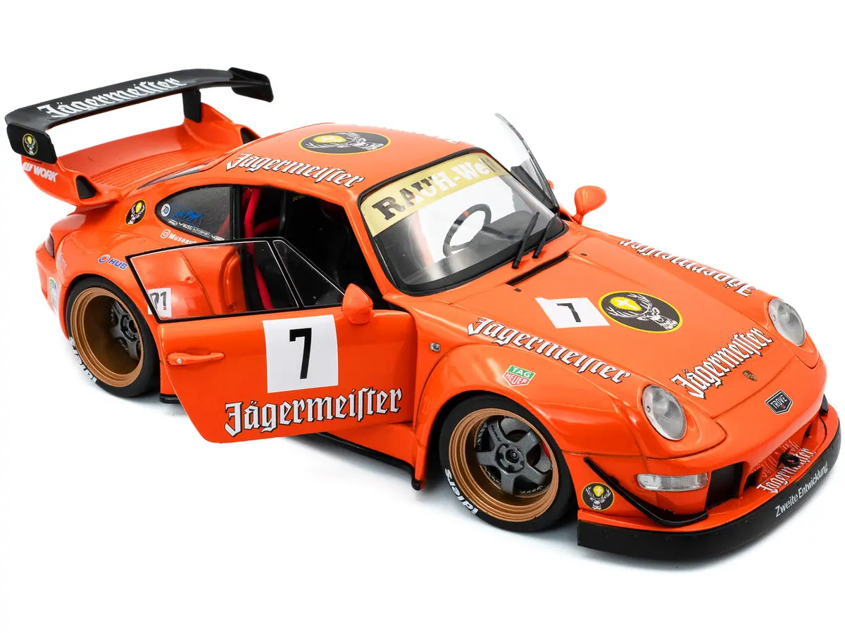 2020 Rwb Bodykit (Porsche) #7 "Jagermeister" Orange With Graphics 1/18 Diecast Model Car By Solido 2