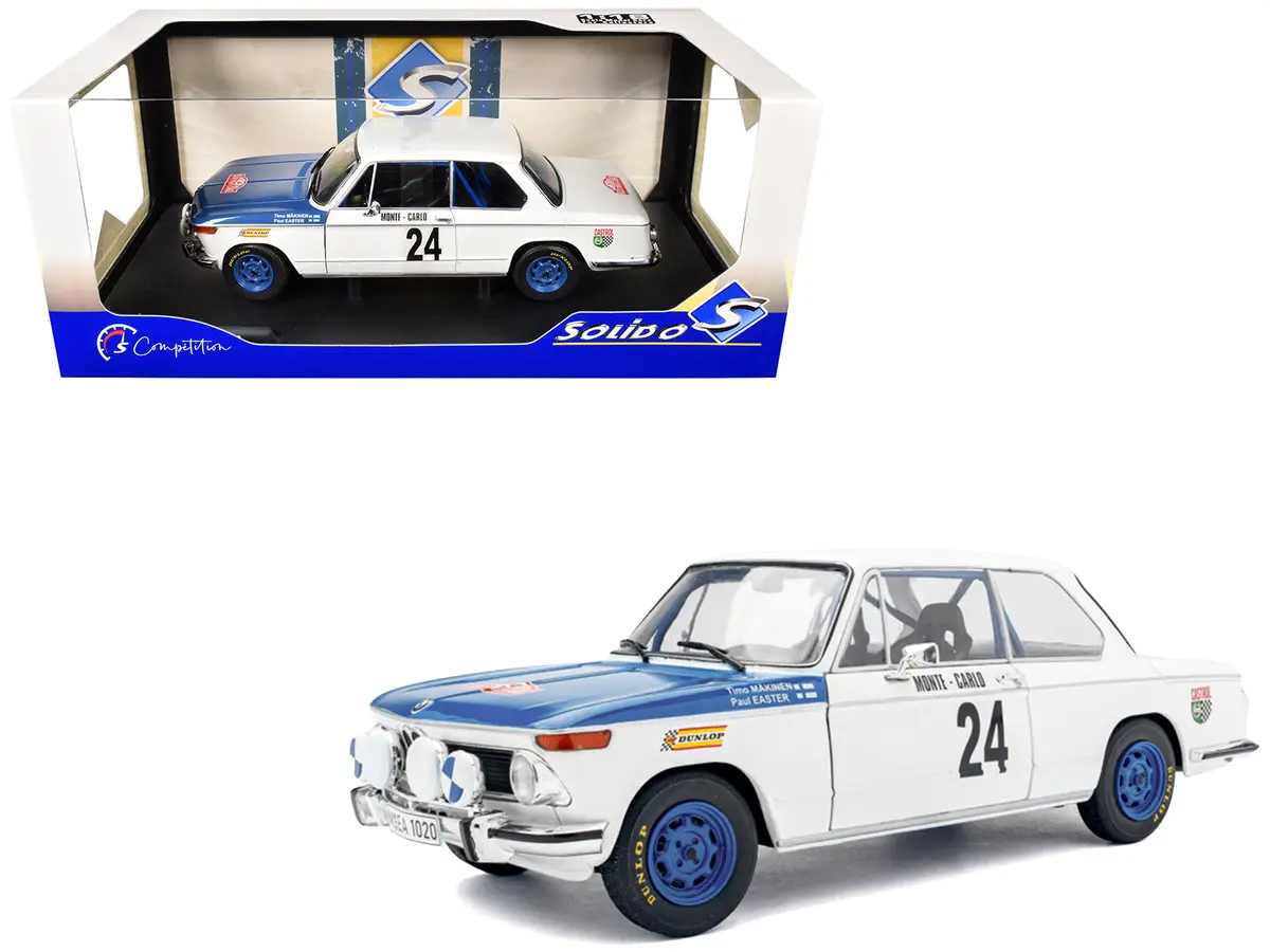 Bmw 2002 Tii #24 Timo Makinen - Paul Easter 2Nd Place "Rallye Monte-Carlo" (1969) "Competition" 1/18 Diecast Model Car By Solido 1