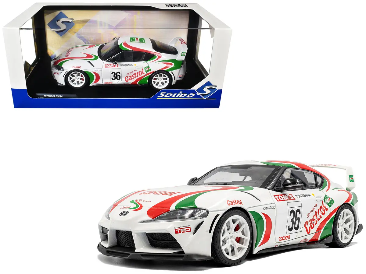 2024 Toyota Gr Supra #36 "Toyota Racing Tribute" White With Green And Red Graphics 1/18 Diecast Model Car By Solido 1