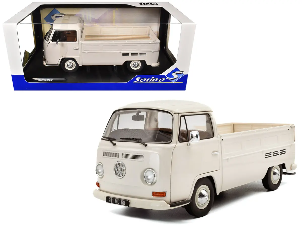 1968 Volkswagen T2 Pickup Truck Beige 1/18 Diecast Model By Solido 1