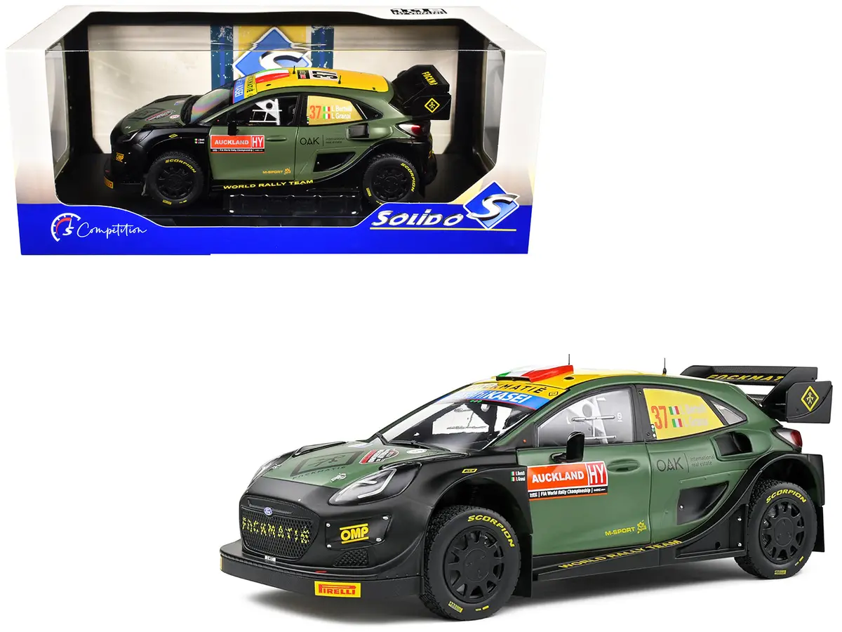 Ford Puma Rally1 Hybrid #37 Lorenzo Bertelli - Lorenzo Granai "Rally New Zealand" (2022) "Competition" Series 1/18 Diecast Model Car By Solido 1