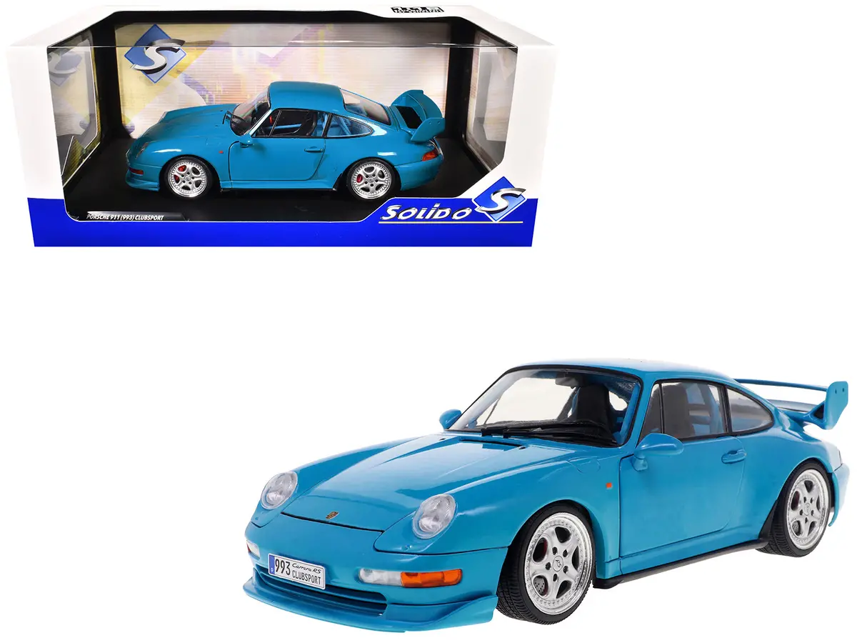 1997 Porsche 911 (993) Clubsport Riviera Blue 1/18 Diecast Model Car By Solido 1