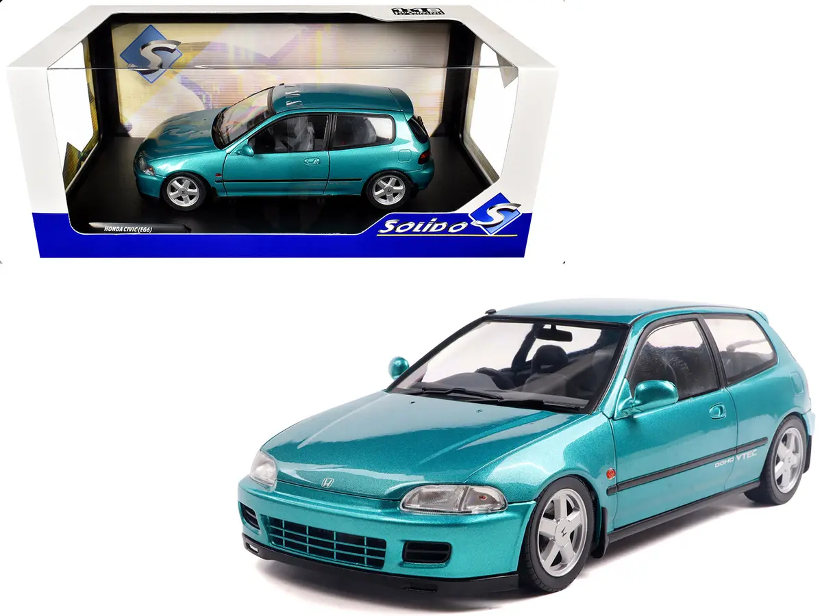 1991 Honda Civic (Eg6) Rhd (Right Hand Drive) Aztec Green Metallic 1/18 Diecast Model Car By Solido 1