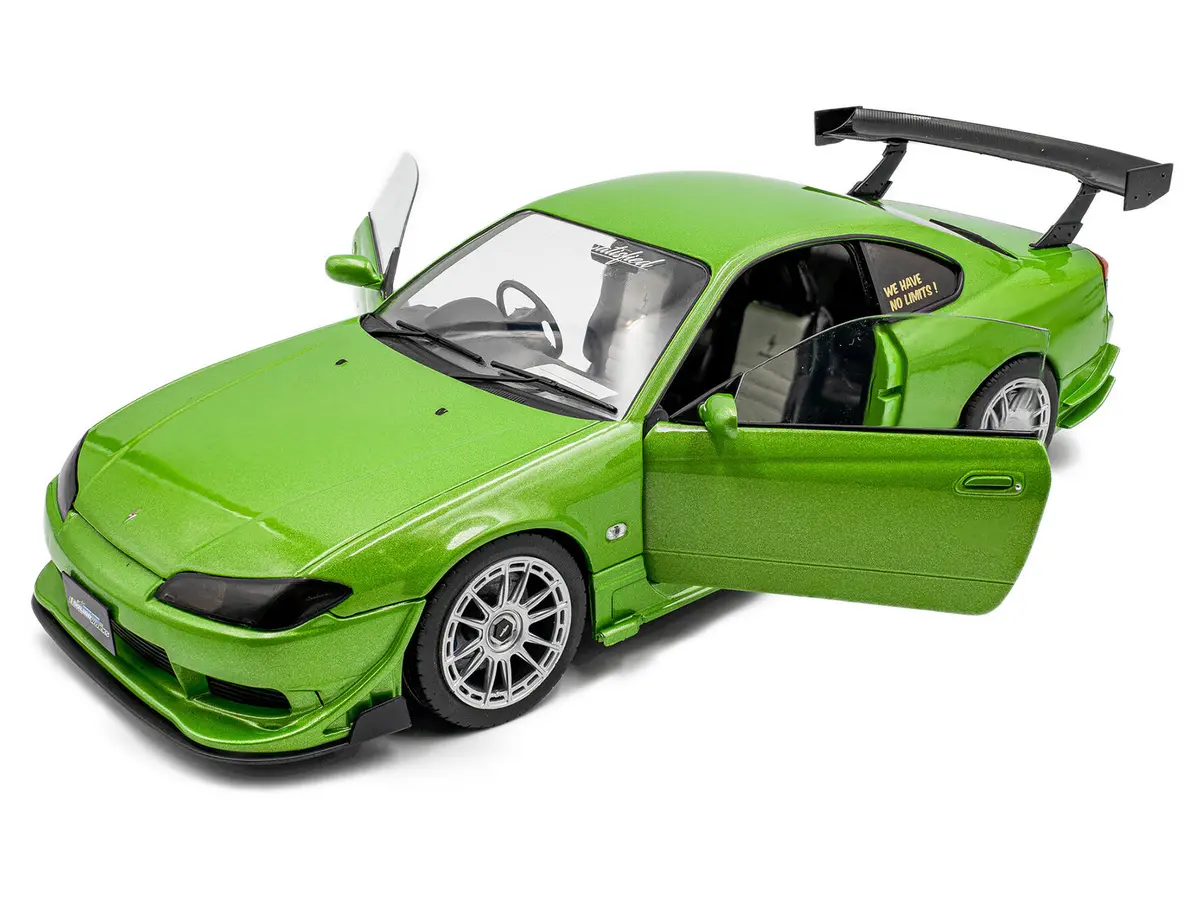 1999 Nissan Silvia S15 Spec-R Aero Rhd (Right Hand Drive) "Never Satisfied" Green Metallic 1/18 Diecast Model Car By Solido 2