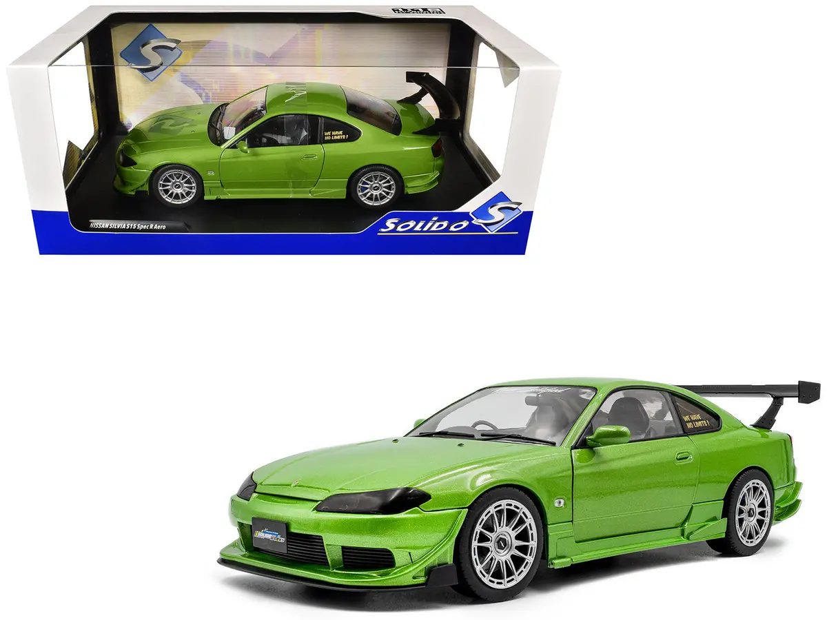 1999 Nissan Silvia S15 Spec-R Aero Rhd (Right Hand Drive) "Never Satisfied" Green Metallic 1/18 Diecast Model Car By Solido 1