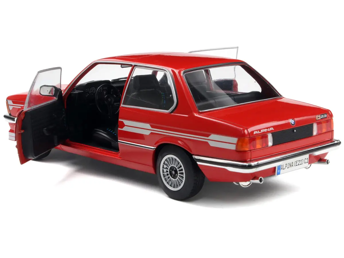 1980 Alpina E21 C1 2.3 Red With Gray Stripes 1/18 Diecast Model Car By Solido 2