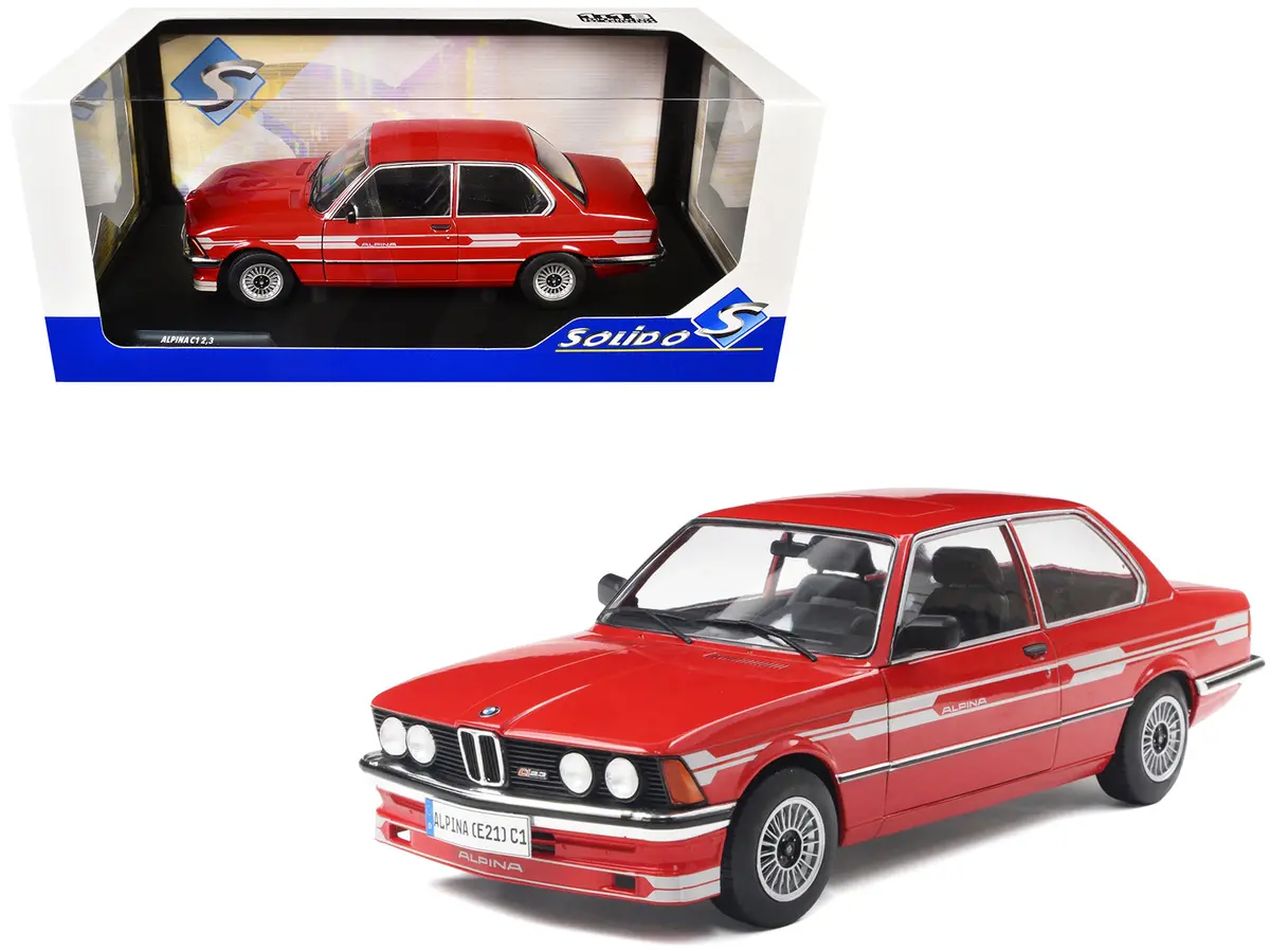 1980 Alpina E21 C1 2.3 Red With Gray Stripes 1/18 Diecast Model Car By Solido 1