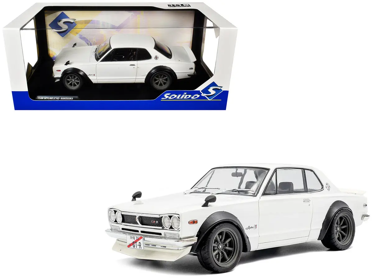 1970 Nissan Skyline (C10) Hakosuka Rhd (Right Hand Drive) White 1/18 Diecast Model Car By Solido 1