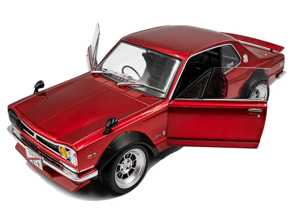1970 Nissan Skyline (C10) Hakosuka Rhd (Right Hand Drive) Red Metallic 1/18 Diecast Model Car By Solido 2