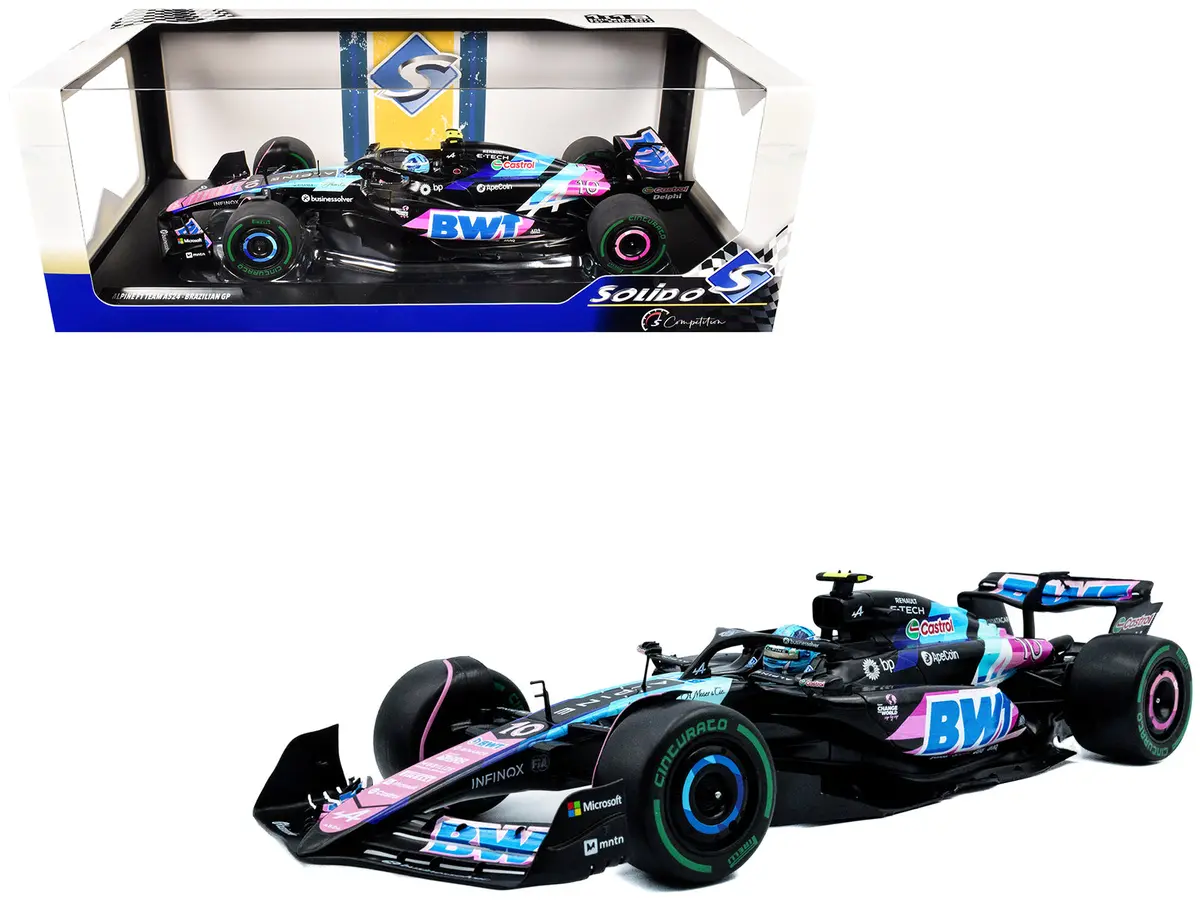 Alpine A524 #10 Pierre Gasly "Bwt" 3Rd Place Formula One F1 "Sao Paulo Gp" (2024) "Competition" Series 1/18 Diecast Model Car By Solido 1
