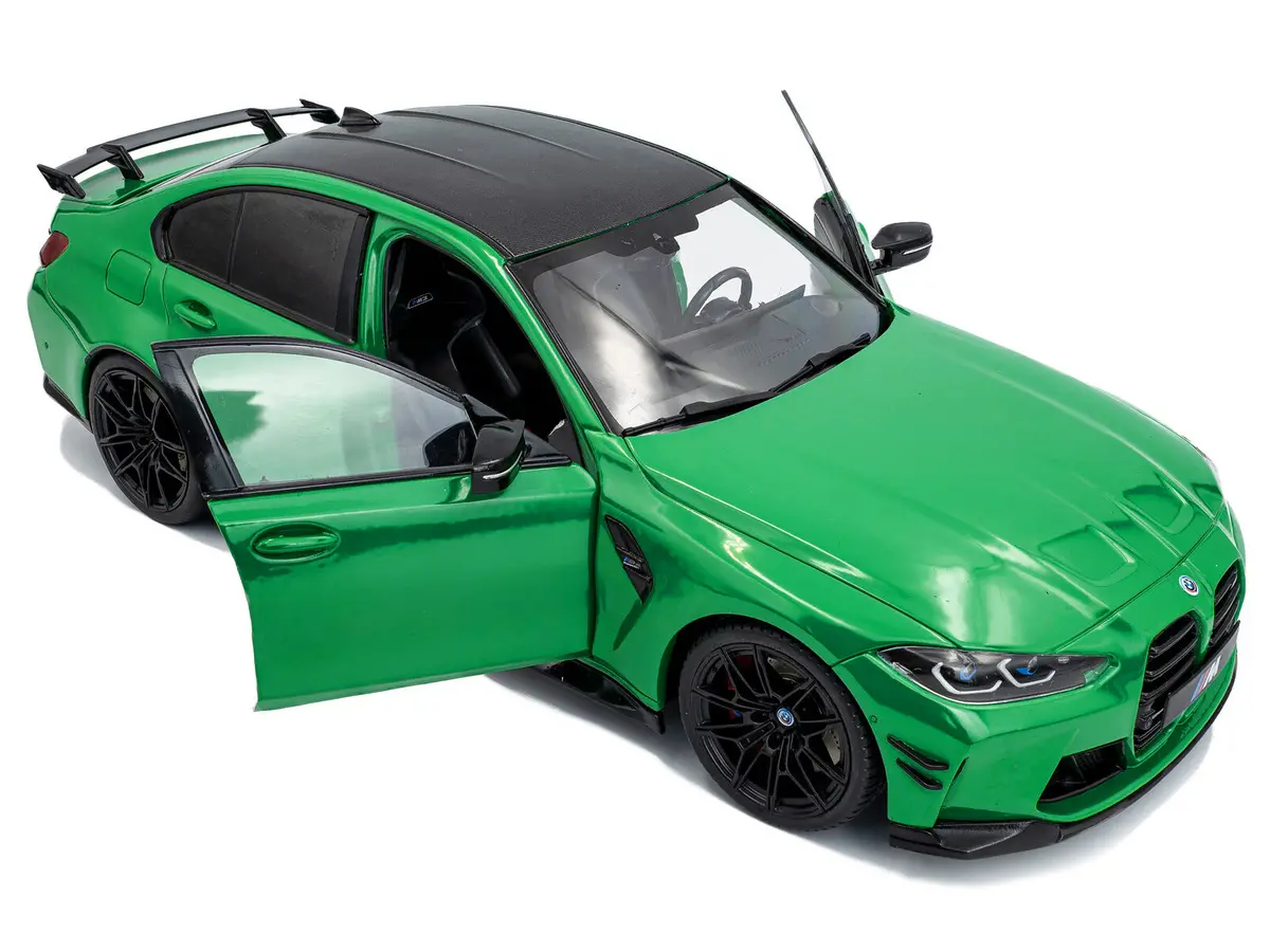 2024 Bmw M3 Competition Signal Green With Carbon Top 1/18 Diecast Model Car By Solido 2