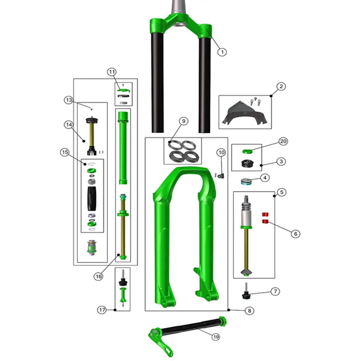 Dvo Sapphire 32 Boost Factory Parts 1