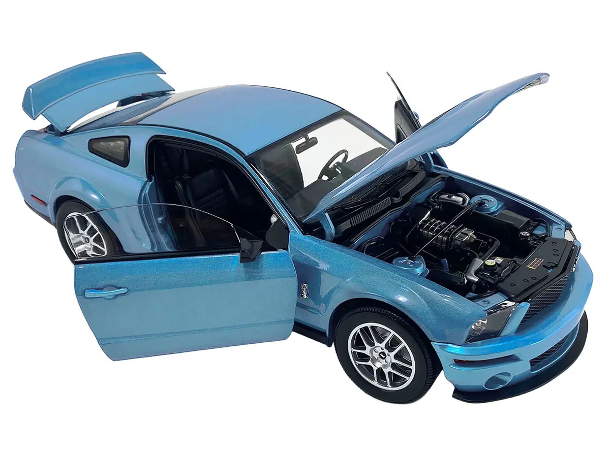 2007 Ford Shelby Gt500 Windveil Blue Metallic "Shelby Collectibles" Series 1/18 Diecast Model Car By Acme 2